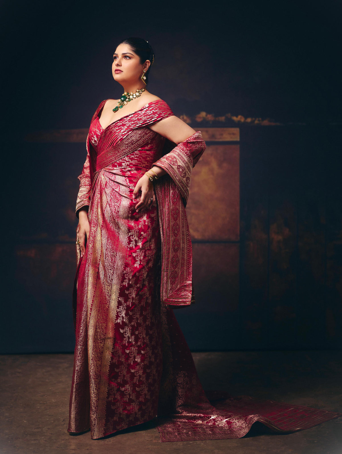 Anshula Kapoor in Pre-Loved Banarsi Structured Gown