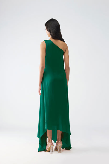 One Shoulder Crystalvein Detail Dress
