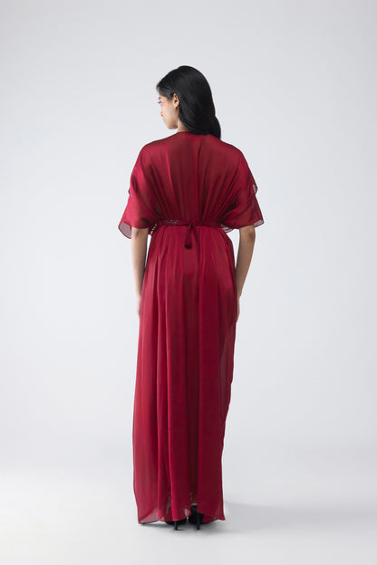 Layered Banarsi Pleated  Dress