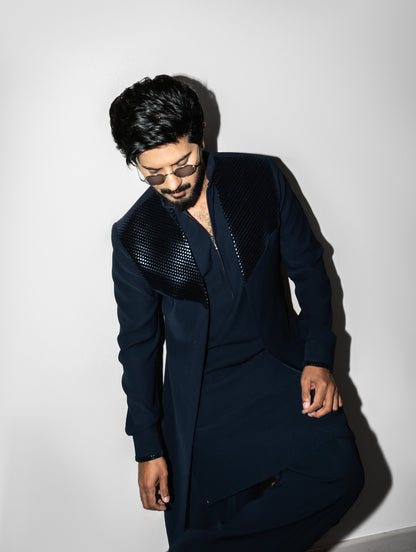 Dulquer Salmaan in Metallic Hand Woven Waistcoat Set