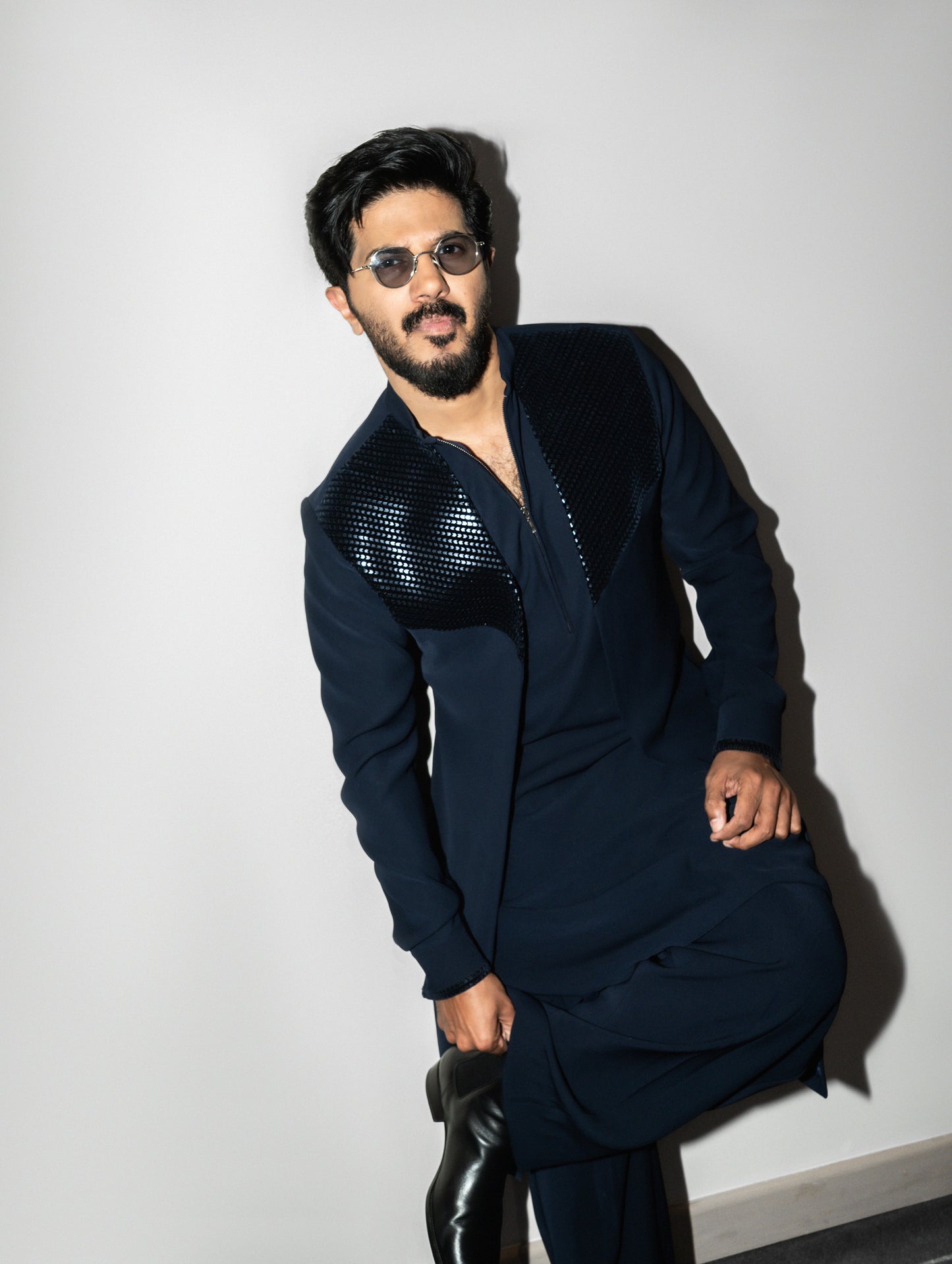 Dulquer Salmaan in Metallic Hand Woven Waistcoat Set