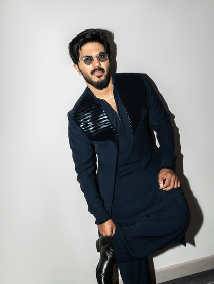 Dulquer Salmaan in Metallic Hand Woven Waistcoat Set