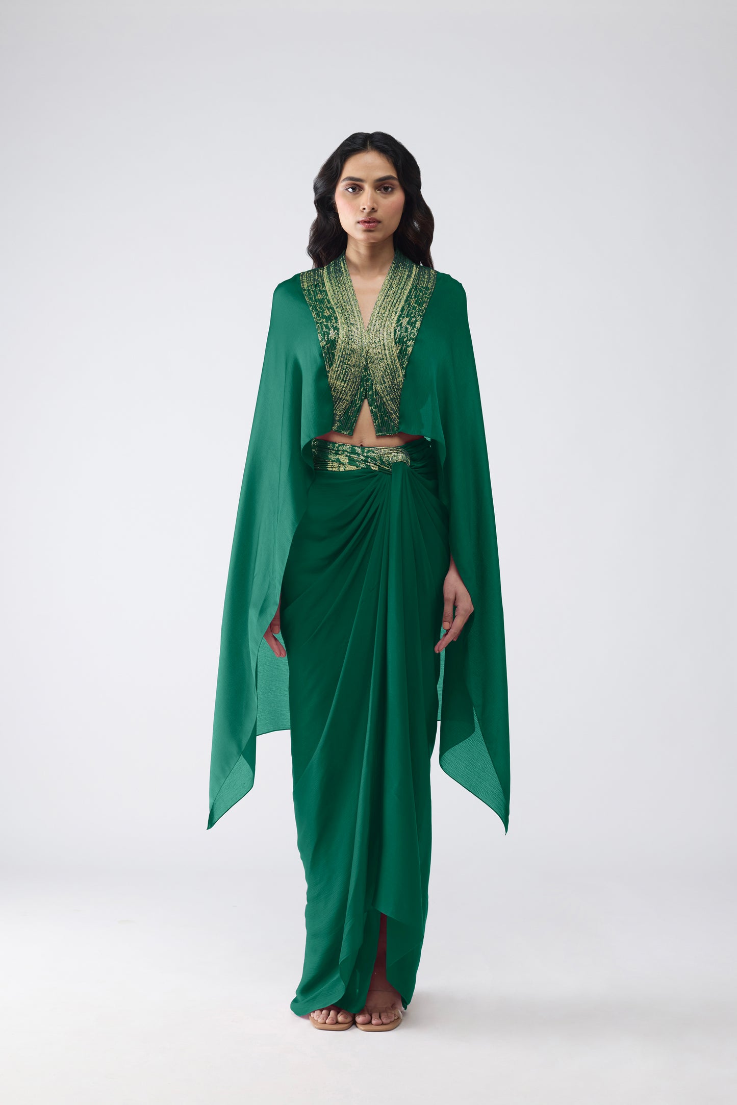 Structured  Banarsi Cape Set