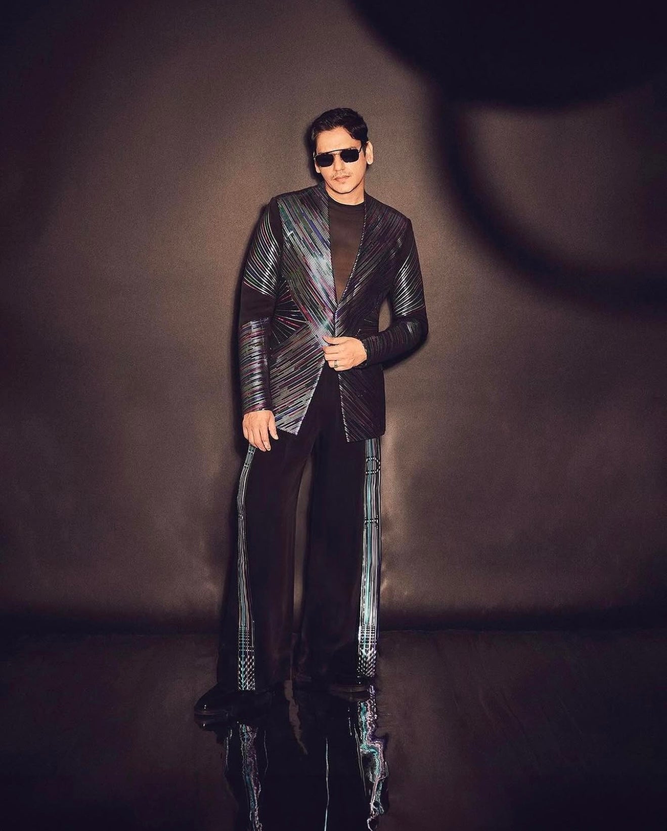Metallic Hand-Woven Textile Tuxedo Set