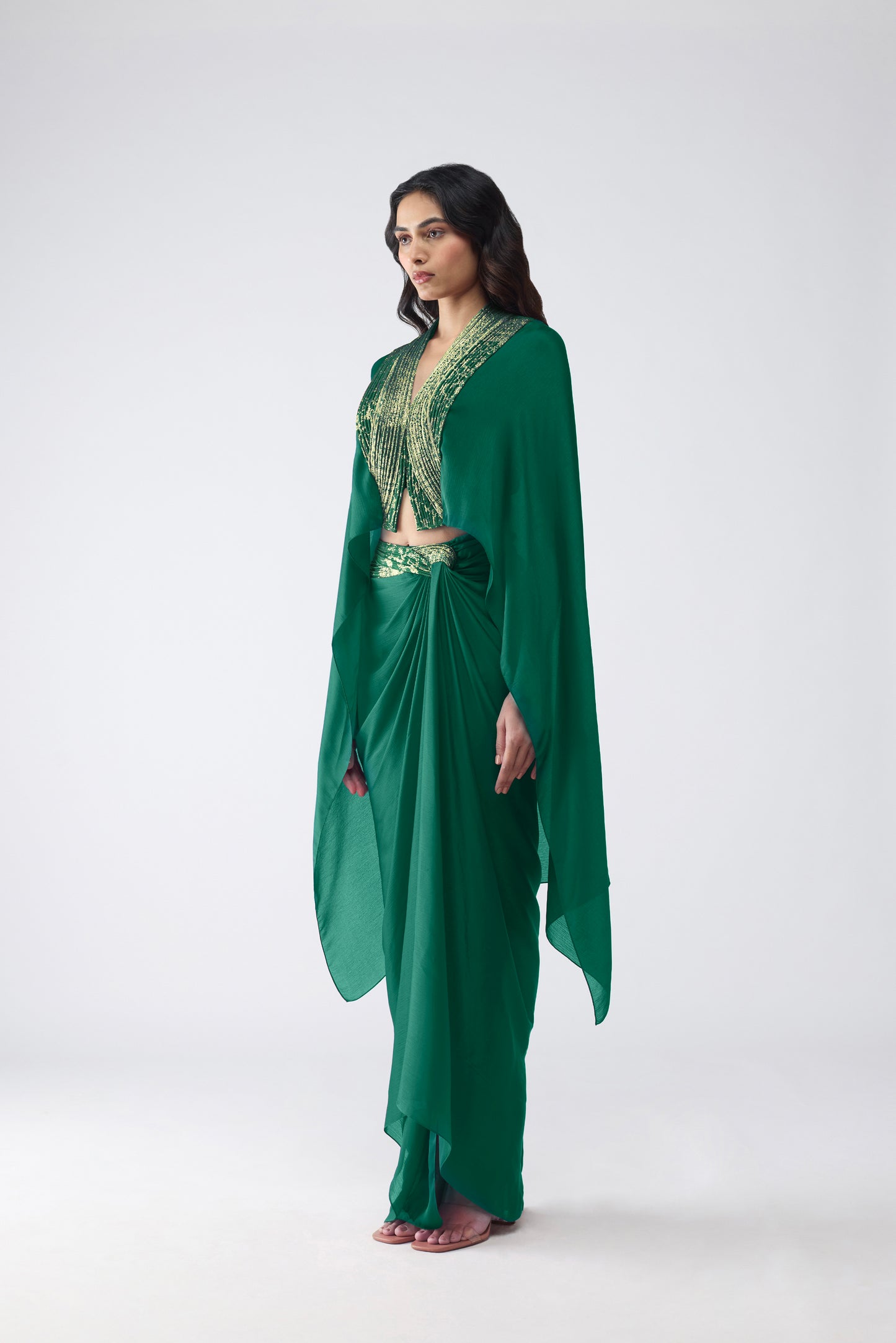 Structured  Banarsi Cape Set