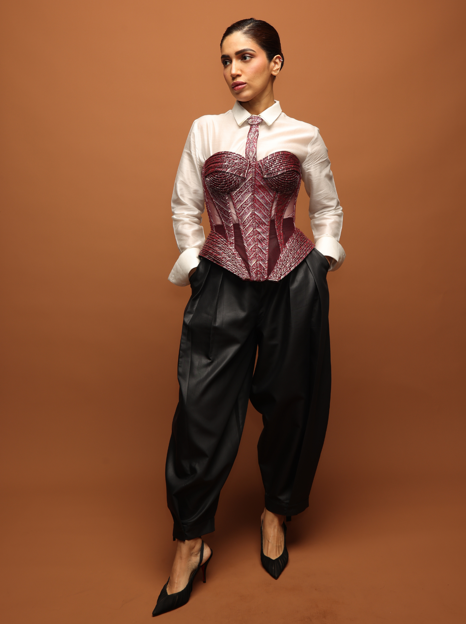 BHUMI PEDNEKAR IN CORDED BANARSI CORSET