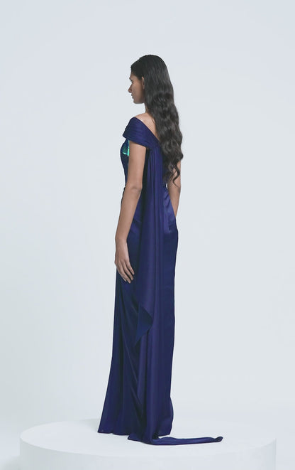 Metallic Micro Pleated Structured Saree