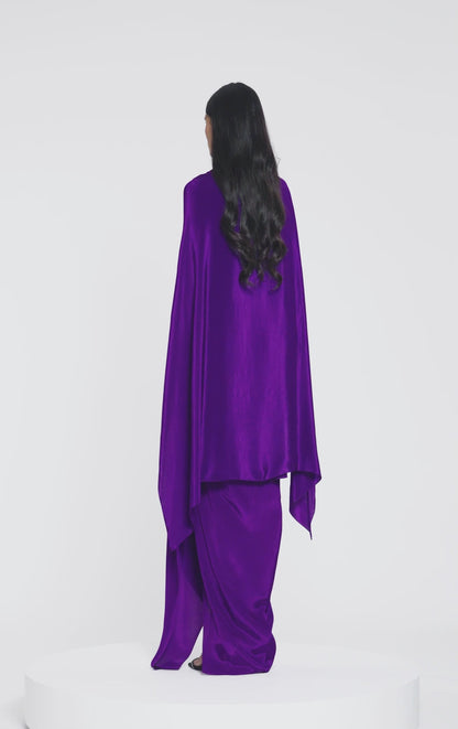 Metallic Structured Cape Set