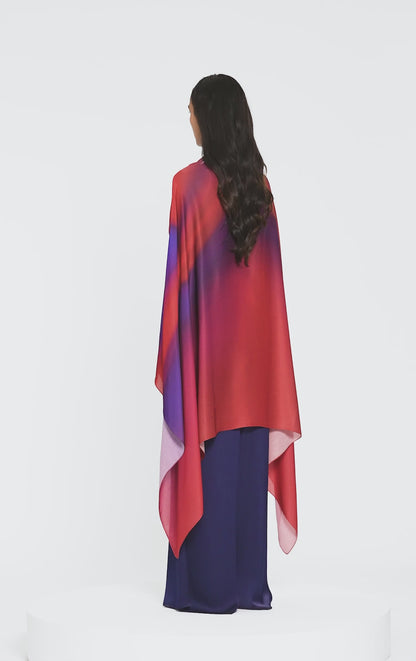 Metallic Watercolor Structured Cape