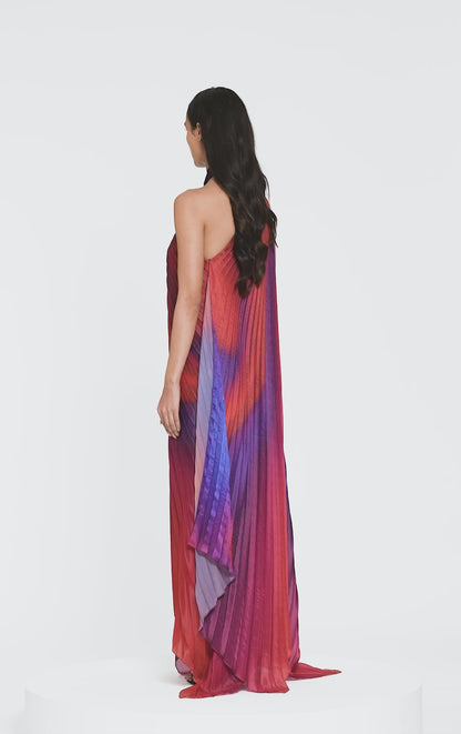 Metallic Watercolor Fluid Dress