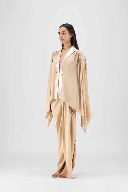 METALLIC STRUCTURED CAPE SET
