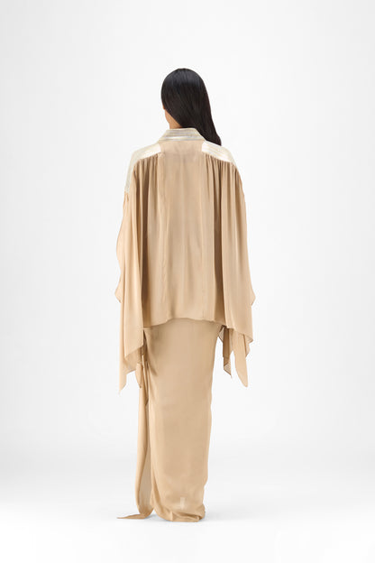 METALLIC STRUCTURED CAPE SET